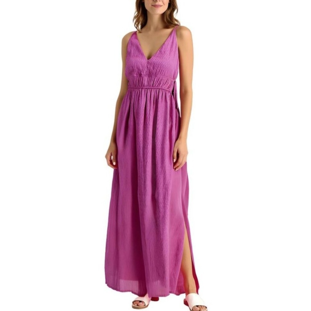 NWT Taylor Sleeveless V-Neck Side-Slit Maxi Dress in Orchid Purple with Pockets